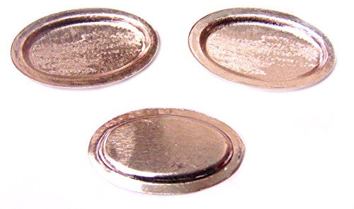 Tumdee Miniatures Set di 3 piccole teglie ovali in metallo, accessori per la casa delle bambole