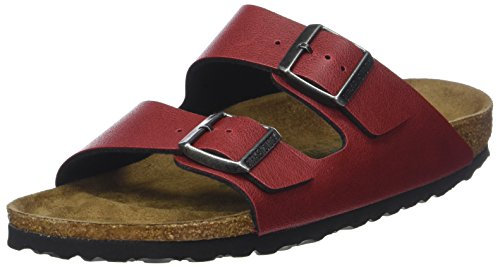 Birkenstock Arizona Birko-Flor, Sandales Bout Ouvert Femme, Rouge Pull Up Bordeaux Veg), 36 EU