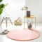 Teppich Wölkchen Fell Rund, Fellteppich Rund, Kunstfell Teppich Waschbar, Hasenfell, Kaninchenfell - Flauschiger Teppich Wohnzimmer, Bettvorleger Schlafzimmer - Rosa - Rund 120cm