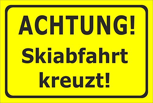 Melis Folienwerkstatt Schild Ski-Abfahrt kreuzt - 30x20cm - Bohrlöcher - 3mm Hartschaum – 20 VAR S00018-164-C