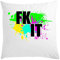 Atprints FK IT FCK It Colorful Pop Art Stylish Weißes Kissen 40x40cm