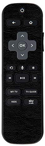 Black Textured Leather Vinyl wrap skin sticker for Now TV Smart with voice search Remote Controller