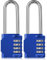 2 Pack BeskooHome Padlocks, 6.5cm Long Shackle Outdoor Waterproof Padlocks with 4 Digit Code for School Gym Locker, Sports Locker, Fence, Gate, Toolbox, Case, Hasp Storage (Blue)