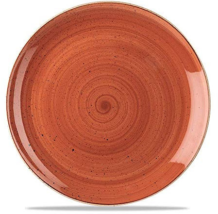 Churchill Stonecast -Coupe Plate Teller Ø28,8cm- HANDGEFERTIGES Keramik & ABSOLUT ROBUST Durchmesser: Ø32,4cm, MIKROWELLENGEEIGNET & EXTREM PRAKTISCH, Farbe auswählbar (Spiced Orange)