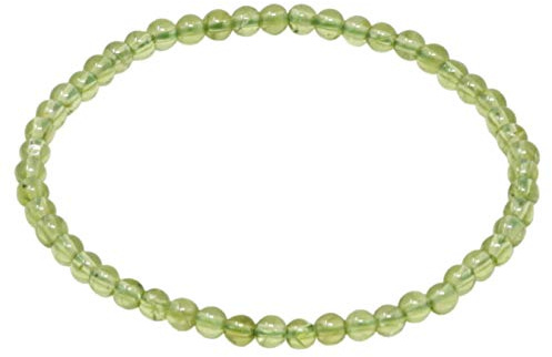 Armband Armschmuck aus echtem Edelstein Peridot grün Ã˜ 4mm endlos dehnbar 18,5cm