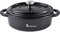 MasterPro Cook & Share | Stoneware Saucepan | Oval Design with Lid in Black | Dimensions 16 x 10 x 4.5 cm | Ergonomic Handles | Kitchen Casserole | Dishwasher and Oven