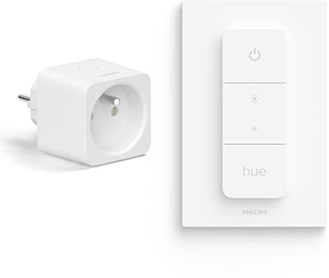 Philips Hue Vorteilspaket mit 1 Hue WLAN Steckdose für Belgien und Frankreich (Typ E) und 1 Hue Dimmschalter - Hue Accessories