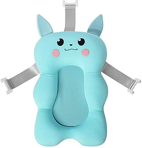 AOOPOO - Materassino galleggiante per il bagno del neonato, materassino morbido con cuscino da bagno per neonati portatile, Imbottito e pieghevole, per vasca da bagno (Blu A)
