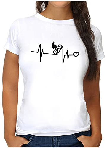 OM3® Bicycle Fahrrad T-Shirt - Damen - Herzschlag MTB Radsport Biking - S - XXL