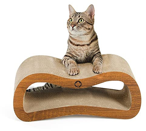 CanadianCat Company | Kratzbrett Orbit Petite | walnuss | Kratzmöbel, Lounge für Katzen | Kratzpappe + Katzenminze | ca. 45 x 18 x 23 cm
