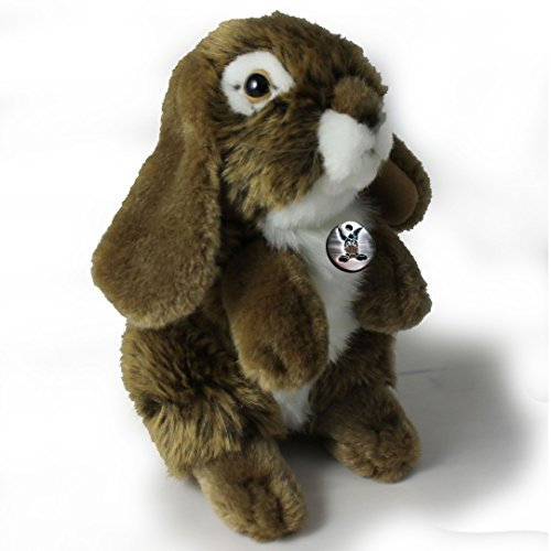 Zwergwidder HOPSI Hase mit Schlappohren Kaninchen braun sitzend Kuscheltier Plüschtier