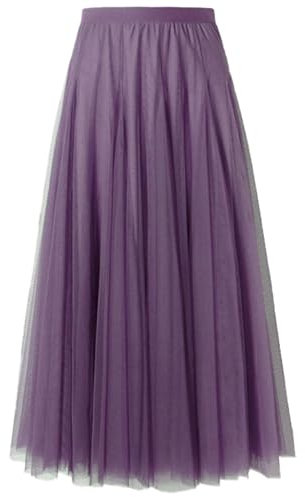 SANGTREE Maxi Gonna da donna in tulle, Viola, L