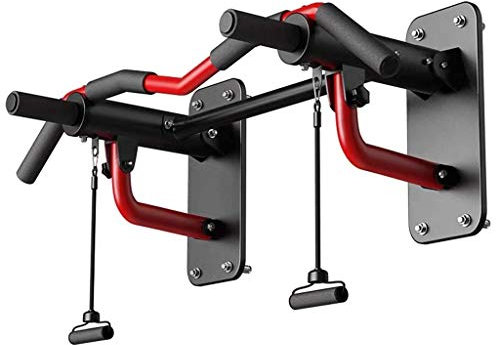 DERTEIO Multi Grip Klimmzugstange Wandhalterung Klimmzugstange mit Aufhänger für Boxsäcke Power Ropes Krafttrainingsgeräte für Home Gym 330 lb Tragkraft (Rot)