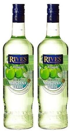 Licor Sin Alcohol Manzana Verde Rives de 70 cl - España - Destileria Rives (Pack de 2 botellas)