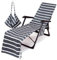 Morbuy Beach Chair Cover, Solid color Striped Lounger Bags with Pockets Sunbed Towels Fitted Microfiber Sun Lounger Towels for Summer Outdoor Pool Vacation Travel (dark grey)
