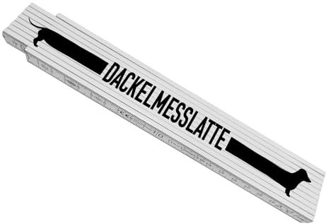 Dackelmesslatte Meterstab aus Holz für Hundehalter mit Humor lustiger Dackel Zollstock mit witzigem Motiv für Dackelhalter die ihren Vierbeiner über alles lieben