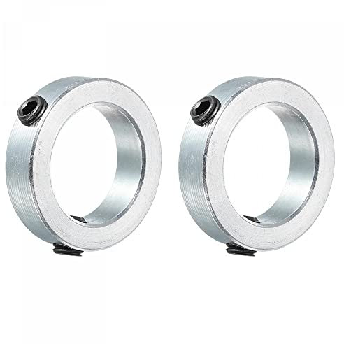 sourcing map 2 Pack Schachtbund Wellensicherungsring Stellringe 35mm Verzinkt Stahlblech Set Stil Halsketten Silberton
