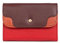 Hexagona - Porte-Monnaie Stop RFID - Compatible Cartes de crédit, CNI et permis de Conduire - pour Femme - Collection Bahia - Rouge/Multicolore - en Cuir de Vachette grainé
