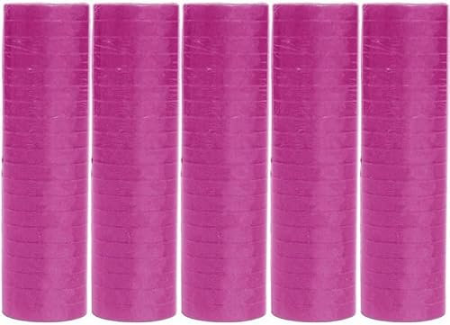 Luftschlangen Papier bunt Party Deko Geburtstag Hochzeit Set holografisch, Stück:5 Stück, Luftschlangen:Hot Pink