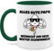 Tasse Tassen 325ml - Geschenk zum Vatertag - Von deinem besten Schwimmer I Dein bester Schwimmer - 325 ml - Dunkelgrün - vatertagstasse vatertagtasse vatertagsgeschenk alles gute papa kaffeetasse