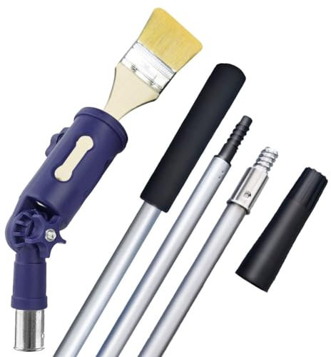 39 Zoll/1M lange Teleskopstange Bürstenhalter + Teleskopstab 100cm, Bürstenhalter und Verlängerungs-Adapter | Teleskopstab für Farbroller Malerrollen Farbwalzen