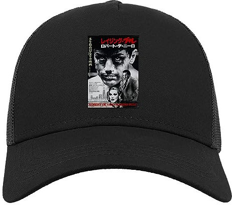 Boxing Movie Japanese Style Poster Halbmaschige Trucker-Cap-Baseballmütze aus Baumwolle Schwarz