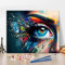 Peinture par numéros pour adultes Acrylique Œil Peinture par numéros Kits Papillons colorés Peinture par numéros pour adultes débutants Art abstrait Décoration murale Peinture à l'huile, 16 pouces x