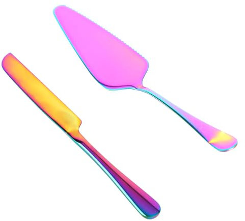 2pcs Wedding Cake Knife and Server Set, Stainless Steel Cake Cutting Set Cake Serving Set Cake Cutter Set Include Cake Knife & Cake Spatula for Wedding Birthday Anniversary Parties Engagement