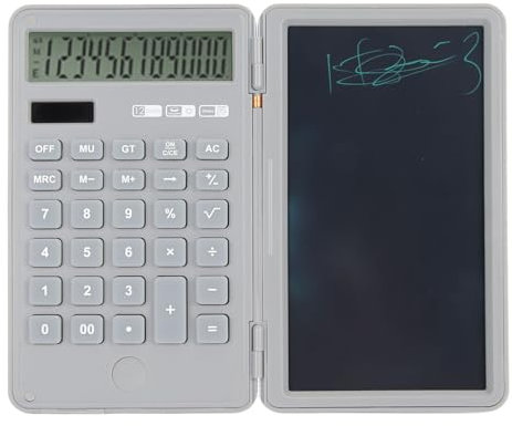 12-stelliger Tischrechner, Großes LCD-Display, Notizblock Zum Schreiben, Empfindliche Taste, Memo-Sperrfunktion, Solar- und Batterie-Dual-Power, für Büro, Schule, Unternehmen