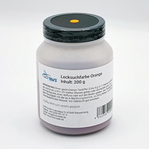 HWS Lecksuchfarbe Markierungsfarbstoff für Wasser, 200 g Dose (Orange)