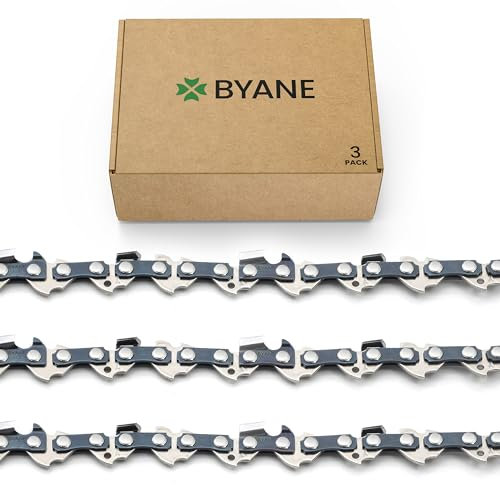 Byane Sägekette 40,6 cm (16 Zoll), Teilung 3/8 LP Zoll, 1,1 mm Stärke, 56 Treibglieder-R56, passend für Milwaukee M18, Dewalt, Ego, und mehr (3 Ketten)