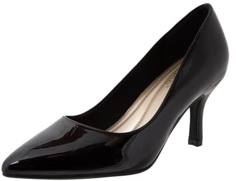 Comfort Plus by Predictions Janine Damen-Pumps mit spitzem Zehenbereich, Schwarz Lack, 43 EU