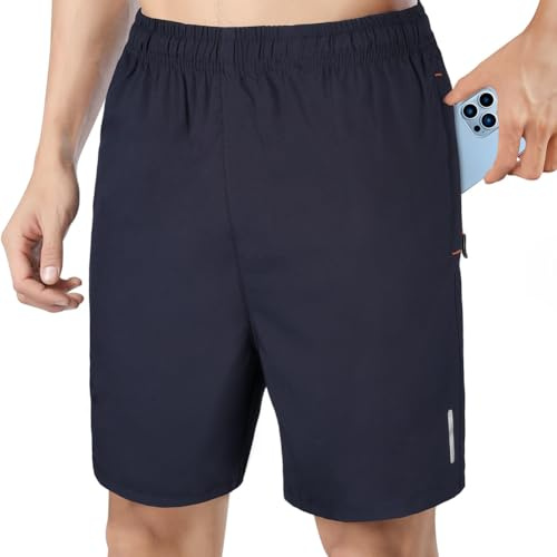 AUYAO Sportbyxor, korta män, träningsbyxor, män, korta, sportshorts, gymshorts, lätta snabbtorkande, löpshorts, korta byxor med dragkedja, tennis, shorts, sportkläder