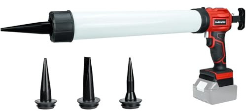 panthem Kartuschenpresse Akku Kompatibel mit Makita 18V Akku, Kabellose Kartuschenpistole mit 4 Drehzahlen Einstellbar, LED-Licht, 3 Tüllen, Silikonspritze für Abdichten Versiegeln Füllen (ohne Akku)