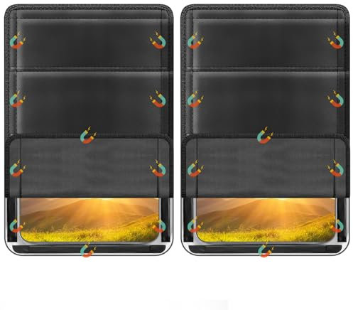 Paquete de 2 cubiertas magnéticas para ventana de puerta de caravana, con protección UV y características de privacidad (25 x 16 pulgadas), diseño magnético plegable, tela impermeable y revestimiento