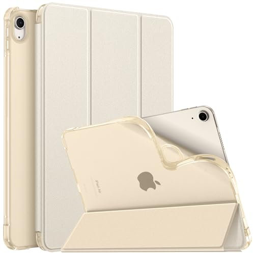 FINTIE Coque pour iPad Air 11 Pouces M3/M2 (2025/2024) et iPad Air 5/4 10.9 (2022/2020), [Rangement de Stylet] Coque Transparente Givrée, Housse Arrière Souple, Étui Fin Léger, Lumière Stellaire