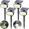 Solarlampen für Außen, 4 Stück 136 LED Solarstrahler für Außen mit Einstellbare Panel, 6500K Kaltweiß Solar Gartenleuchten, IP65 Wasserdicht, 3 Helligkeitsmodi Solarleuchten für Garten Weg Hof Garage