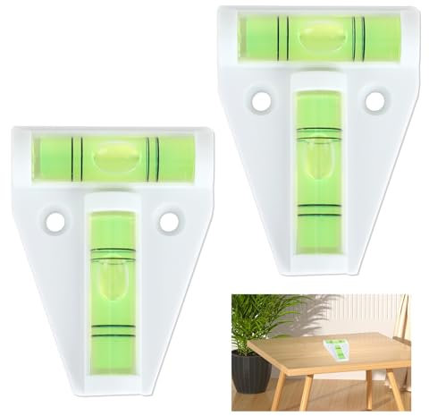 Qtksceadlnce 2 Pcs T Type Spirit Level, Mini Spirit Level Caravan Trailer Motor Home T Type Spirit Level Caravan Accessories Gadgets 2 Way Bubble Leveling Device Small Cross Check Spirit Bubble Level