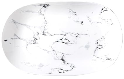 Ciieeo Piatto Per Pesce in Ceramica Finemente Lavorato Piatto Da Portata Decorato in Marmo Piatto Da Insalata Adatto Al Forno Al Microonde Lavabile in Lavastoviglie