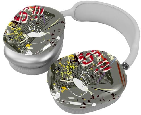 Schutzhülle für AirPods Max Kopfhörer, 2 Paar Anti-Kratz-Ohrmuscheln Abdeckung für AirPod Max, Zubehör Schutzhülle - Grunge Hockey Puck Stick und Gate
