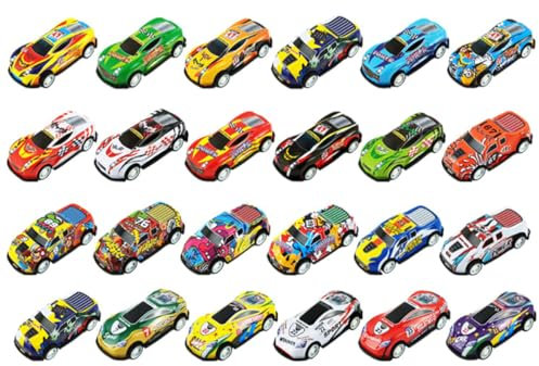 MOLUCKFU 25pezzi Mini Auto Pull Back da Giocattoli per Auto Cartoon Resistente Urti per Compleanno e