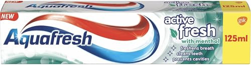 Aquafresh, Toothpaste, Active Fresh, with Mentol, Pack of 4, 125 ml