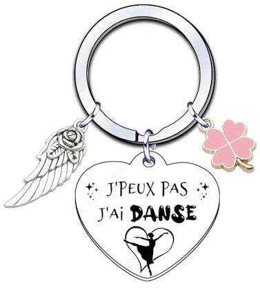 LUODAN Porte Clés Danse Cadeau Danse,Prof De Danse Qui Déchire,Porte Clés Danse,Merci Danse