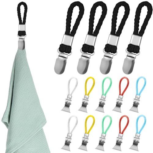 OIXEYA 14 unidades de pinzas para toallas, Clips Para Trapos, Clip Para Colgar Telas,ganchos de repuesto, ganchos de cocina, ganchos para toallas, ganchos para toallas, clips para baño, cocina