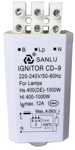 NIWPPKIMX Déclencheurs électroniques d'allumage CD-9 for lumières de scène HS 400(DE)-1000W HQI HPS/MH 220-240V/50-60Hz à Trois Fils 1 pièce