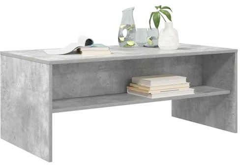 vidaXL Couchtisch Beton Grau 100 x 50 x 40 cm Holzwerkstoff, Stylischer Couchtisch, Rechteckiges Design, Langlebiges Wohnzimmer-Accessoire, Funktionale Innendekoration
