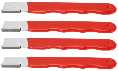 WGFOIP Tragbarer Mini-Gartengeräteschärfer, Ideal für die Gartenarbeit, Gartenschere, Heckenschere, Schere, Bequeme PVC-Gummiabdeckung für Sicheren Gebrauch, 4 Spitzer aus Wolframstahl, (Rot glänzend)