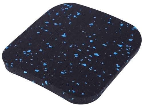 6er-Pack dicke, stoßdämpfende Gummipads, geeignet für Laufbänder, Fitnessgeräte, Bodenschutz, rutschfest und stoßfest, 10x10x1cm, erhältlich in Schwarz und Schwarzblau (Schwarz und Blau 6 Stück)