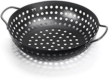 OUTSET QD70 Grill-Wok, antihaftbeschichtet, rund, 27,3 cm Durchmesser, Schwarz
