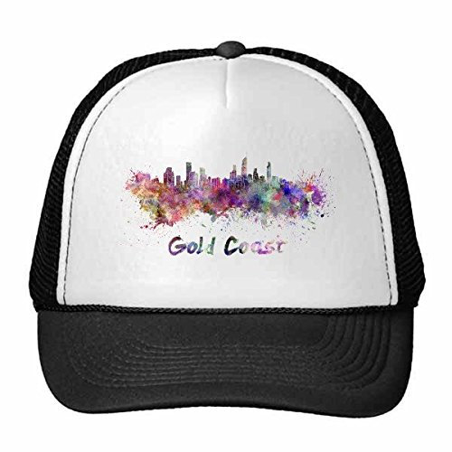 DIYthinker Coast Ghana Afrika Land Stadt Aquarell Illustration Trucker-Mütze Baseballkappe Nylon-Mesh-Kühler Hut justierbare Kappe Kinder Gold-